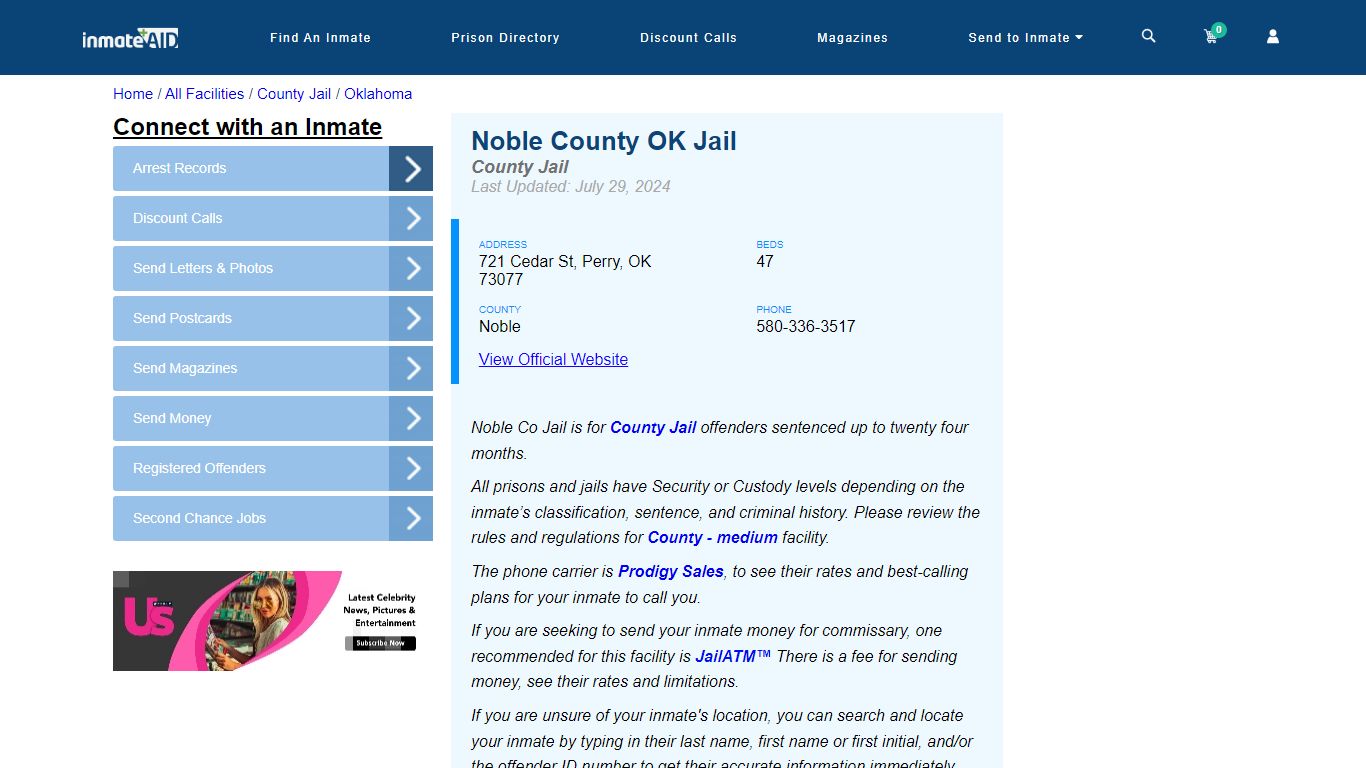 Noble County OK Jail - Inmate Locator