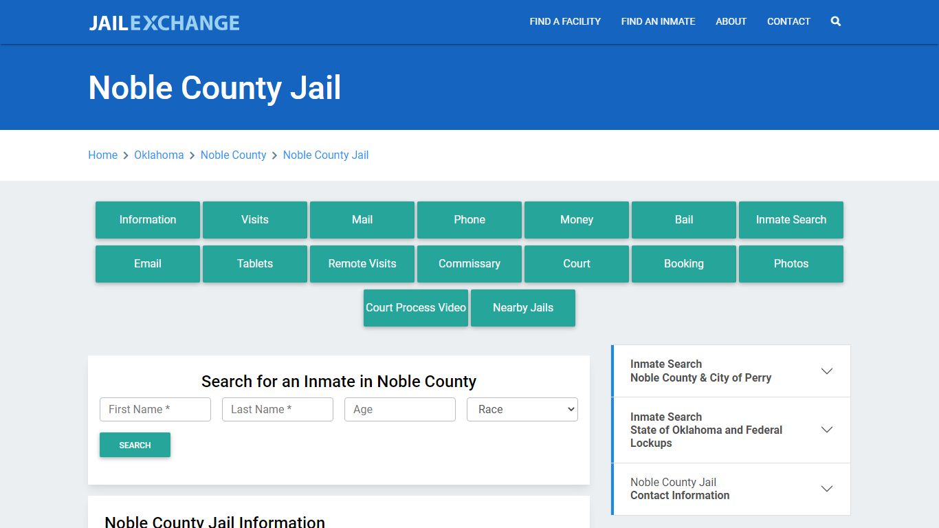 Noble County Jail Roster Lookup, OK, Inmate Search